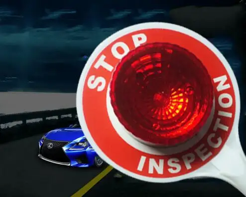 
LED stop warning light handheld stop sign board 
