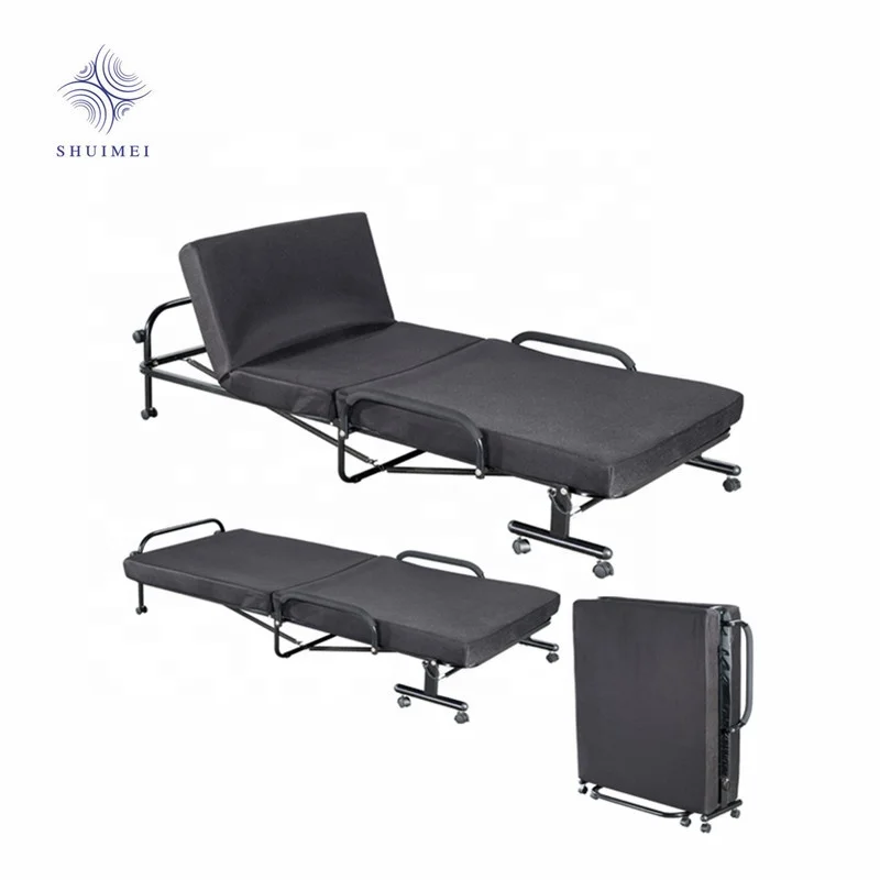 
Metal Folding Bed Memory Foam plus Air Mesh Fabric Cover Spare Single Guest Bed Noon Break Folding Sofa Bed 