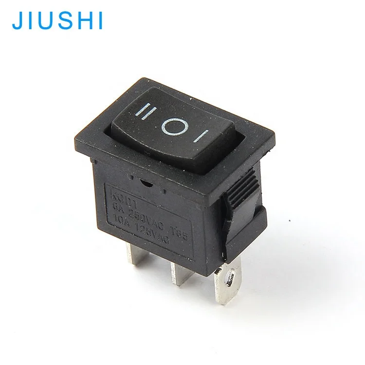 KCD1-103 3 способа ВКЛ-ВЫКЛ-ВКЛ клавишный переключатель 125 в 10A 3 медных контакта черный