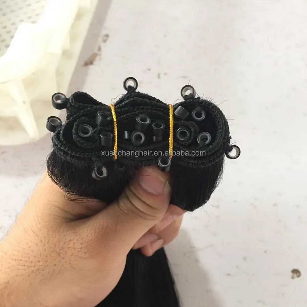 Оптовая продажа, перуанские неповрежденные волосы с микробусинами класса 8a