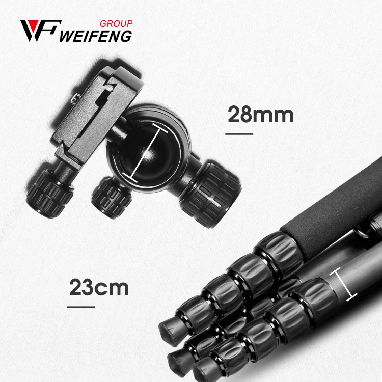 
weifeng WF-C6610 Compact Carbon Fiber Travel Camera Tripod/Monopod,with 360 Degree Panorama Ball Head,for Camera Camcorder 