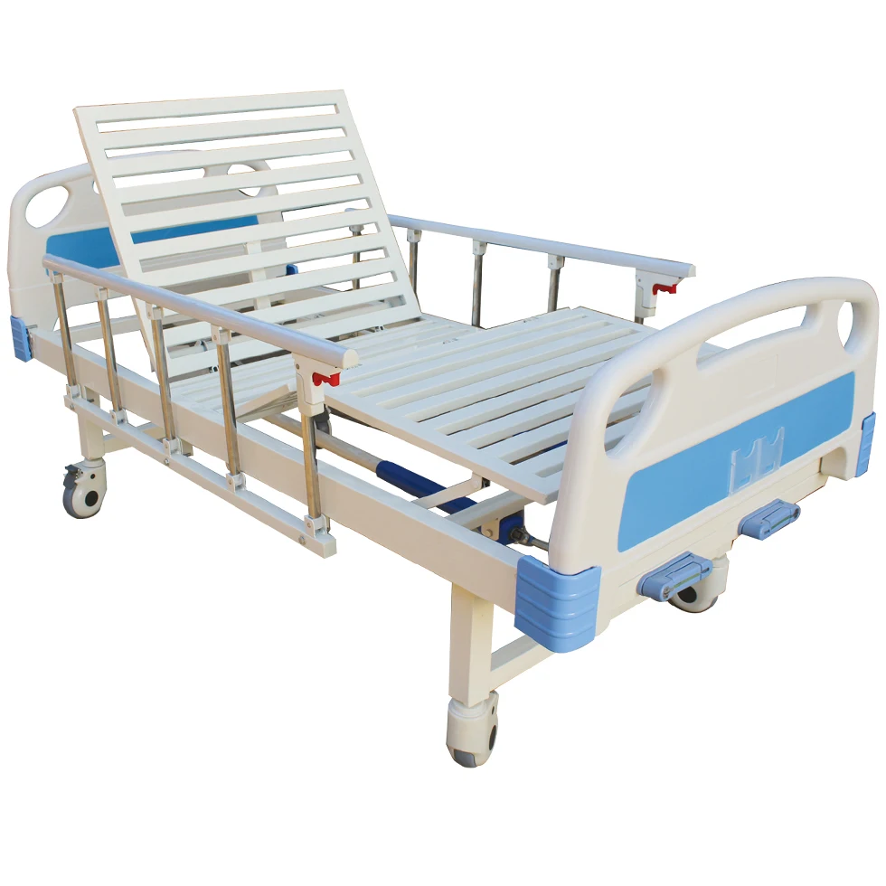 FarmaSino Medical Appliances Bed Manual Adjustable Hospital with Wheels
