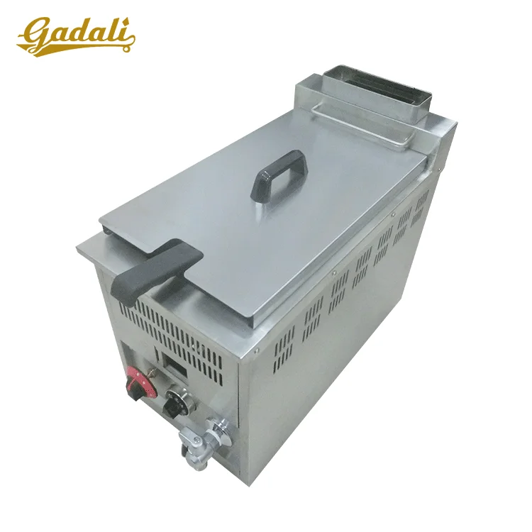 Commercial industrial used restaurant deep fryers automatic single basket gas deep fryers machine price for sale