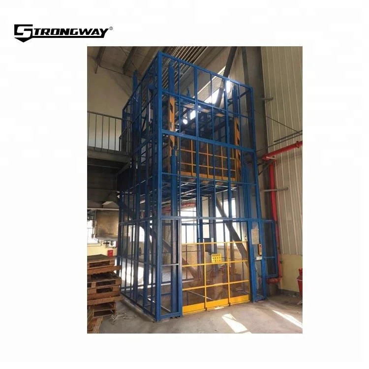 High quality guide rail warehouse elevator hydraulic cargo lift with CE certification