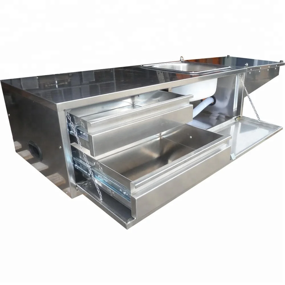 New Design Small Stainless Steel Slide Out  Mobile Camping Trailer Caravan  Tailgate Kitchen for sale