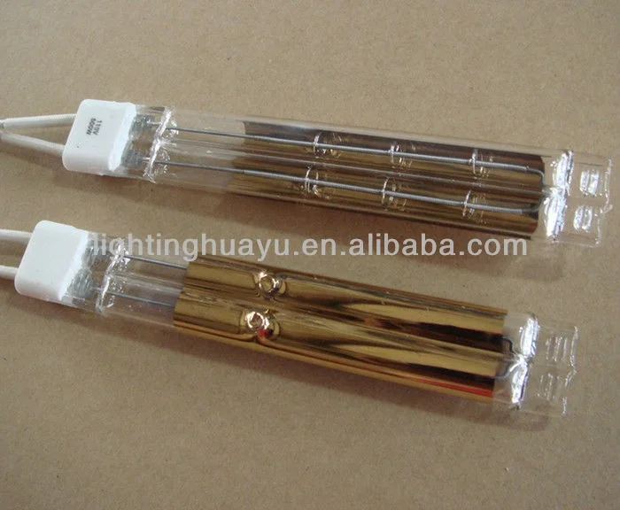 Gold reflector Twin Tube infrared emitter Medium wave IR emitter lamp