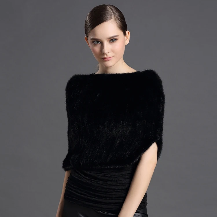 CX-B-M-68C 2023 Winter Excellent Knitted Mink Fur Scarf