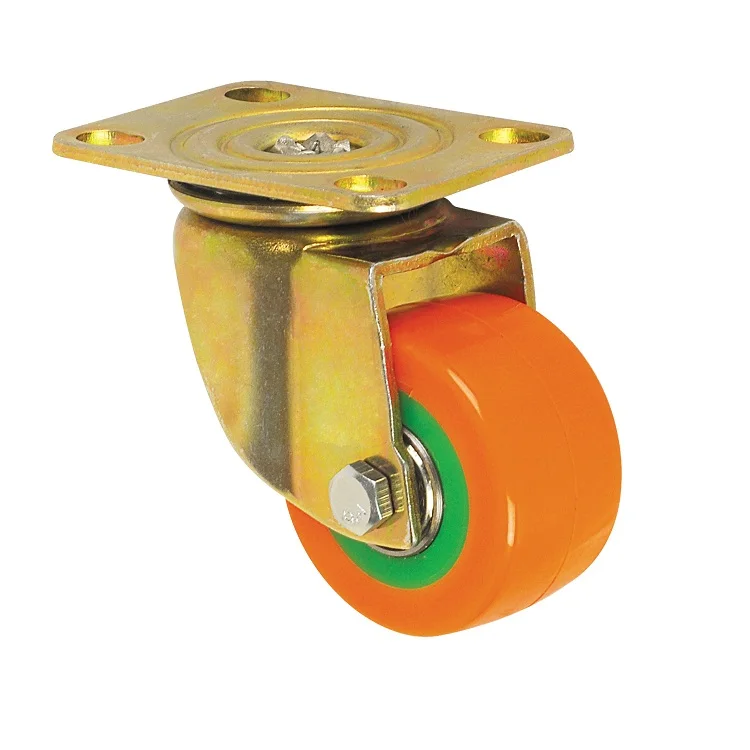 Load 100kgs 2inch Green Plastic Core PU Cover Industry Castor Wheels