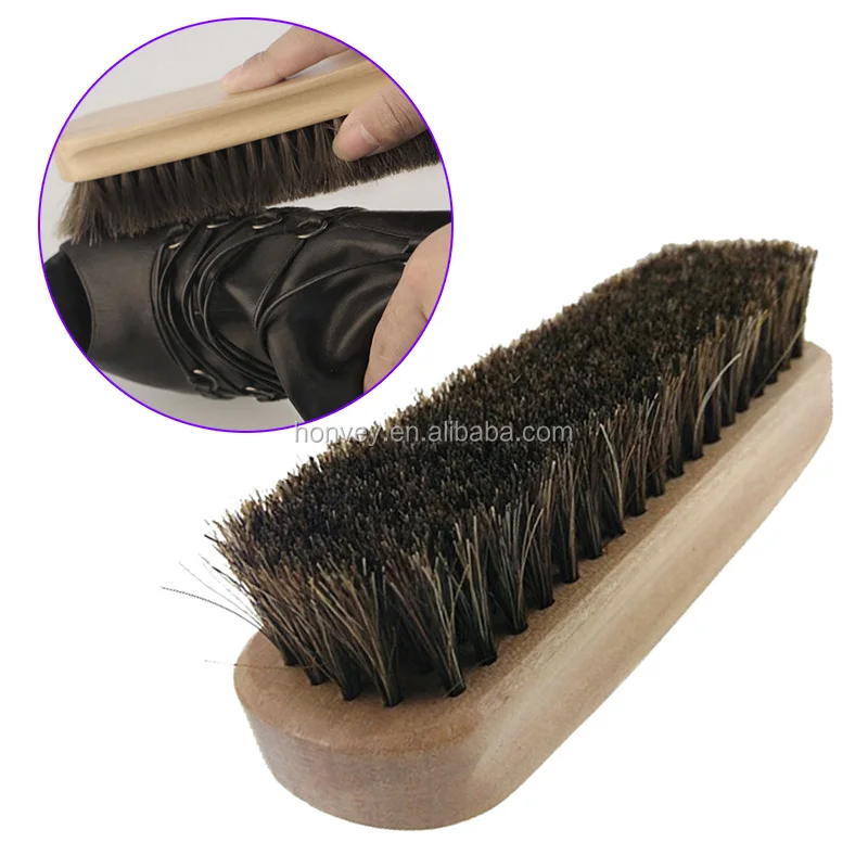 
Wooden Handle Shoes Shine Brush Polish Bristle Horse Hair Buffing Brush (with LOGO) 