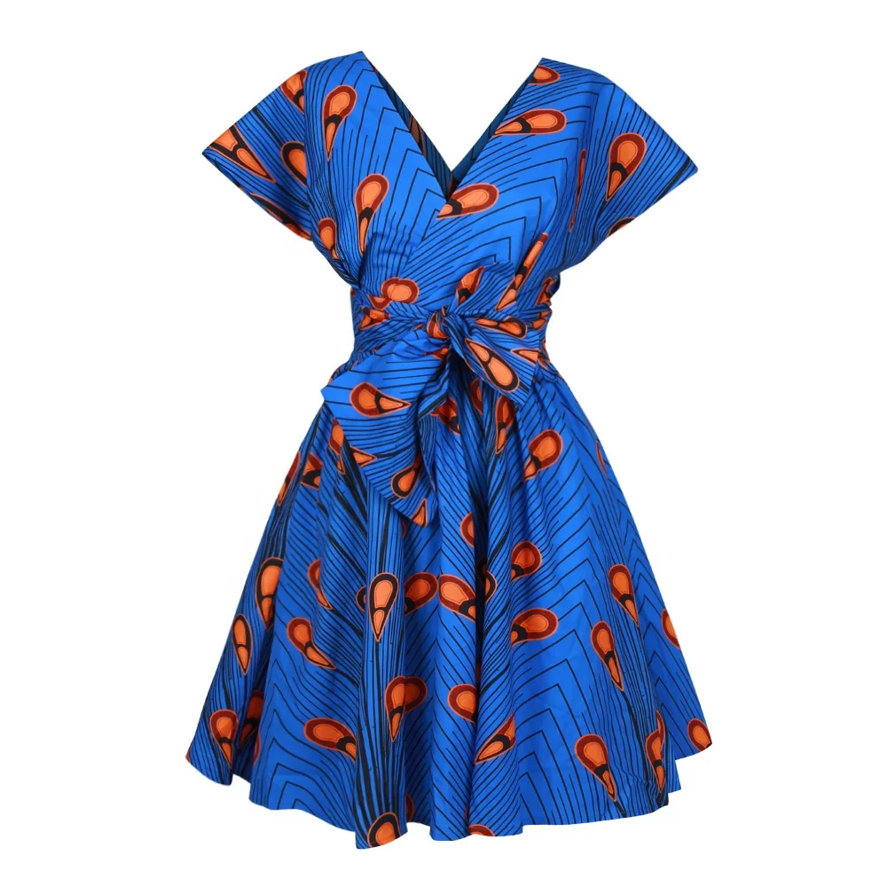 2019 New Collection Fashion Printed African Fancy Kitenge Dress Designs Women Party Dresses