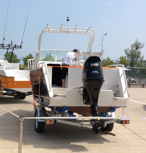 high quality 5.8m marine aluminum welded cuddy cabin hard top fishing boat for sale