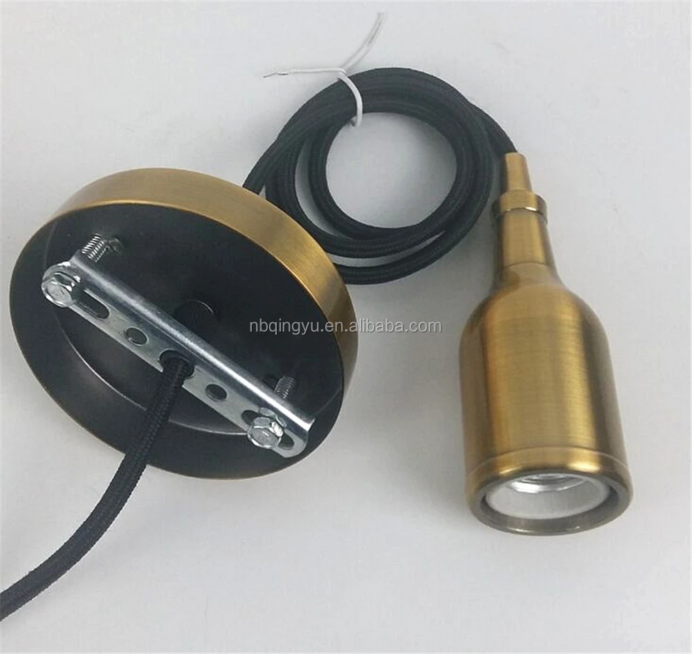 New Bottle Shape DIY Pendant Light Kit with Colored Fabric Wire Cord