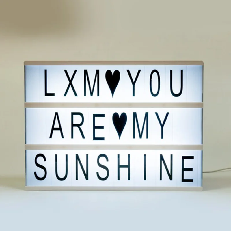 A4 LED Black And White Letters DIY Free Combination Puzzle Digital Letter Light Box