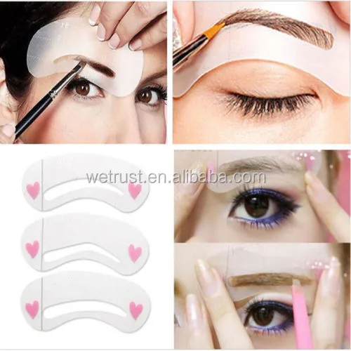 Eyebrows Drawing Guide Card 3 Styles Reusable Eyebrow Shapes Stencil