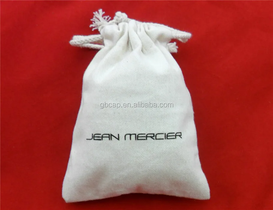 Cotton Canvas Drawstring Bag Small Gift Packaging Pouch Custom Print Jewelry Drawstring Bags