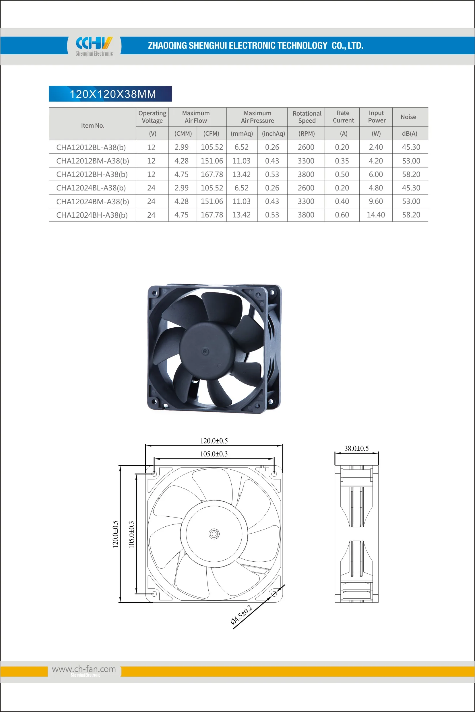 high cfm 12038 120x120x38mm 12v 24v dc exhaust brushless cooling fan