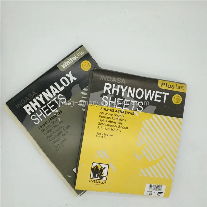 Portugal brand indasa whiteline Folhas abrasives stearate coated waterproof abrasive paper