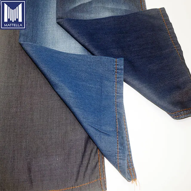K8092 indigo blue soft light weight 4.5oz 32s blended jutecell hemp tencel denim fabric for shirt dress skirt