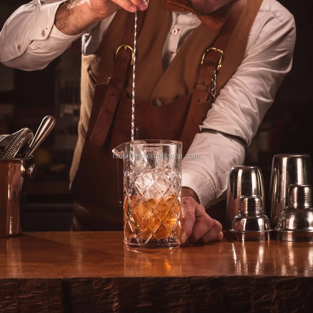 17.5oz/500ml Classic Novelty Mixing Glass Transparent Round Cocktail Cup Metal Ceramic Drinkware for Wine Party Use PC Plastic