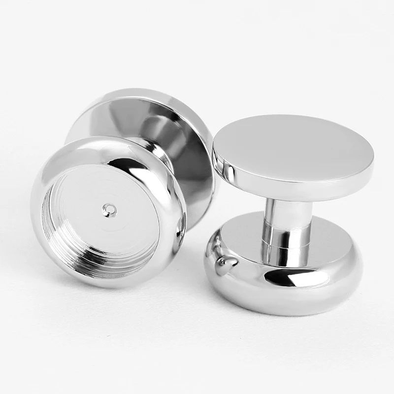 Tuxedo round studs blank metal button studs sets cloth cufflinks