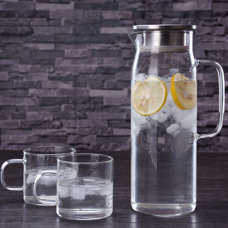 1200ml/1500ml Glass pitcher with lid iced tea pitcher lidded water jug