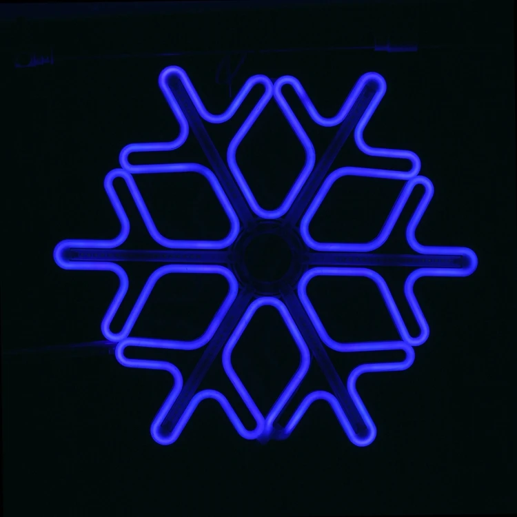Decoration Outdoor Led Chasing Christmas Snowflake Neon Star Motif Light