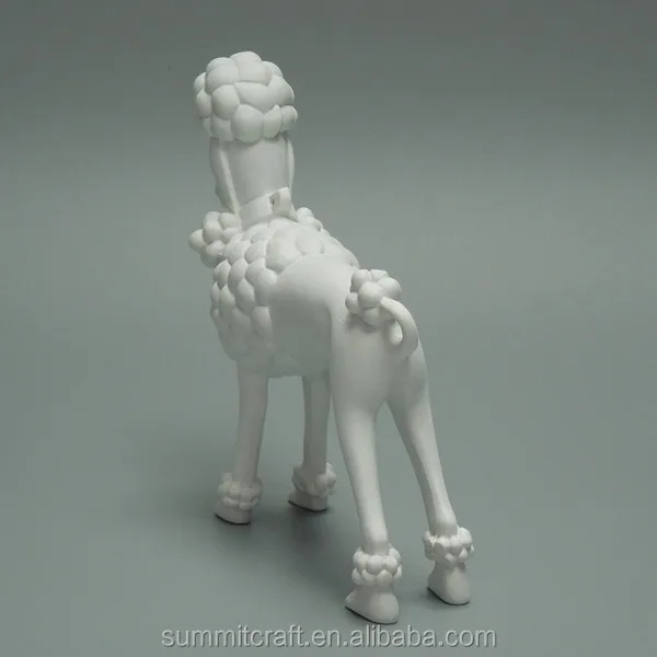 Custom resin standing poodle statue small dog figurine