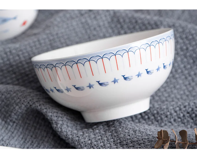 bone china dinner set bio plate with fishes pattern