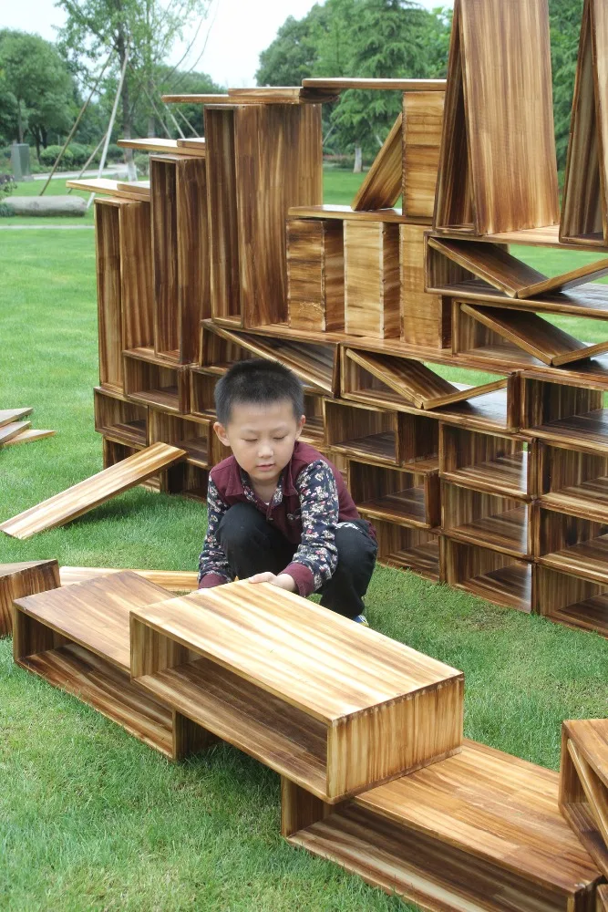 Детская игровая площадка для дошкольного возраста, игровые деревянные полые блоки, товары для раннего развития