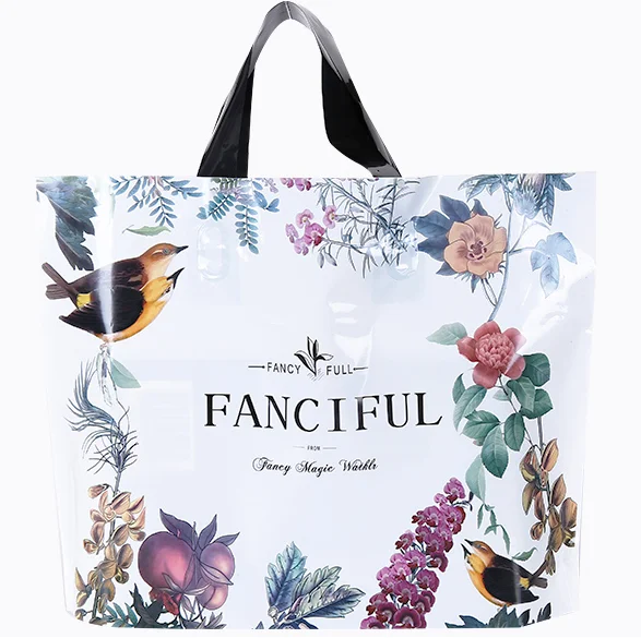 Shopping Poly Bags Hdpe Plastic Custom Made PE Hand Length Handle Customized Recyclable Accept,accept Chunmei Flexo Printing