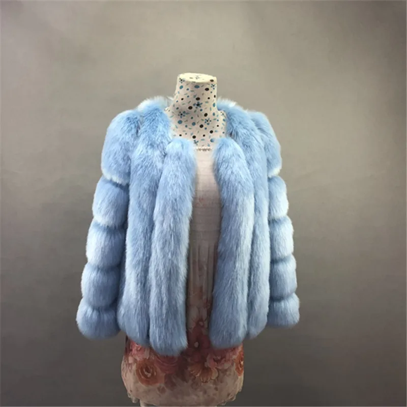 2018 New Winter Warm Whole Skin fake Fox Fur Coat Short Style Women faux Fur Coat