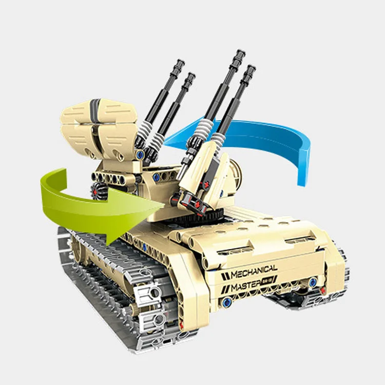 QIHUI remote control tank huge family kids playing learning child building block toy