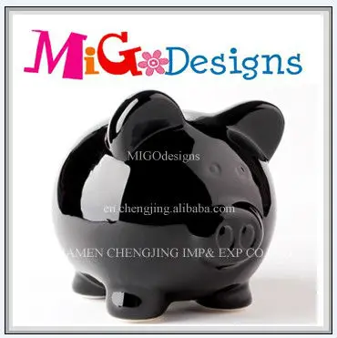 Ceramic itazura Pig egg  dinosaur piggy bank with coin counter