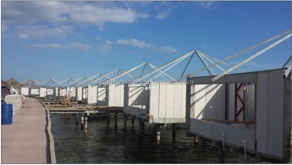 Low Cost Light Steel Structure Prefab House Villa - EPS cement sandwich wall panel