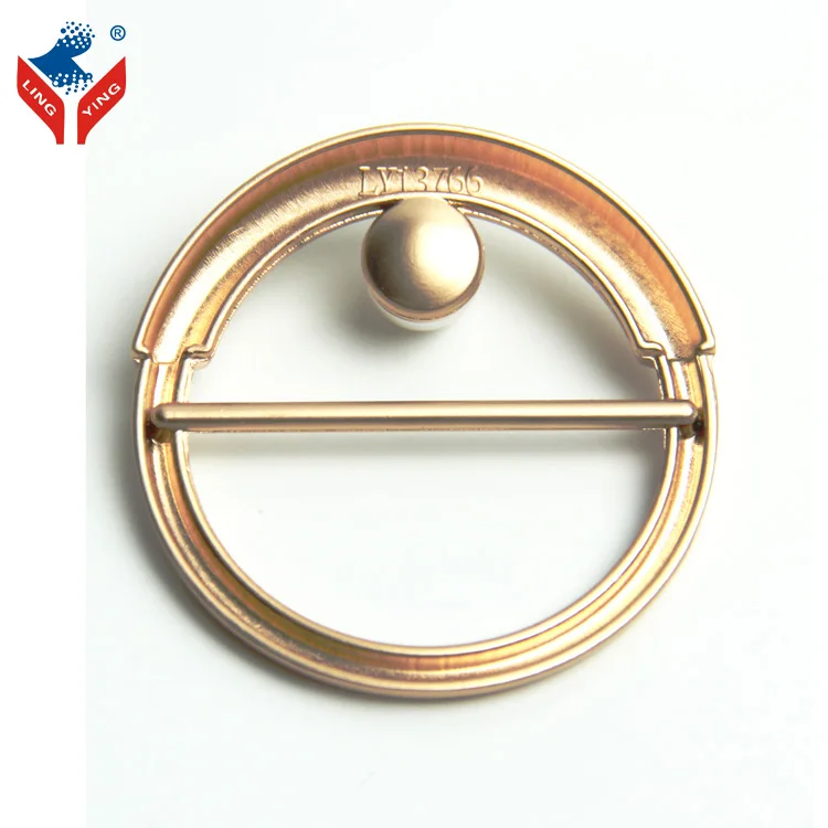 Fashion Pearl Garment Accessories Gold Ring Buckle Slider Scarf Buckle