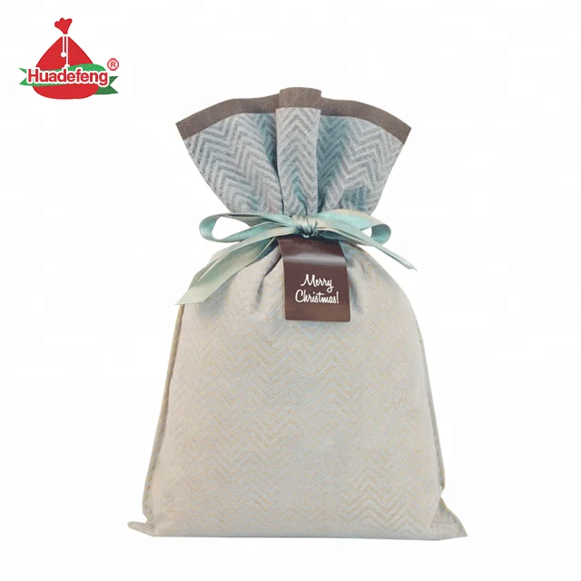 Personalized custom gravure printing christmas gift bag wedding drawstring bag