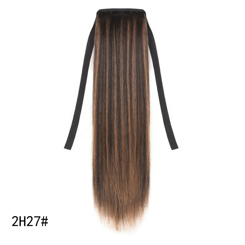
Cheap silky Straight Ombre Synthetic Ponytail Extensions Hair Drawstring Ponytails Heat Resistant Wrap Ponytail For Women 