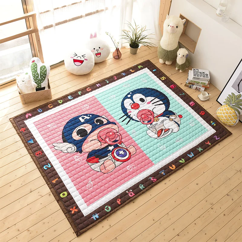 Environmental Korean Cartoon Foldable Baby fitness crawling blanket Children Play Mat