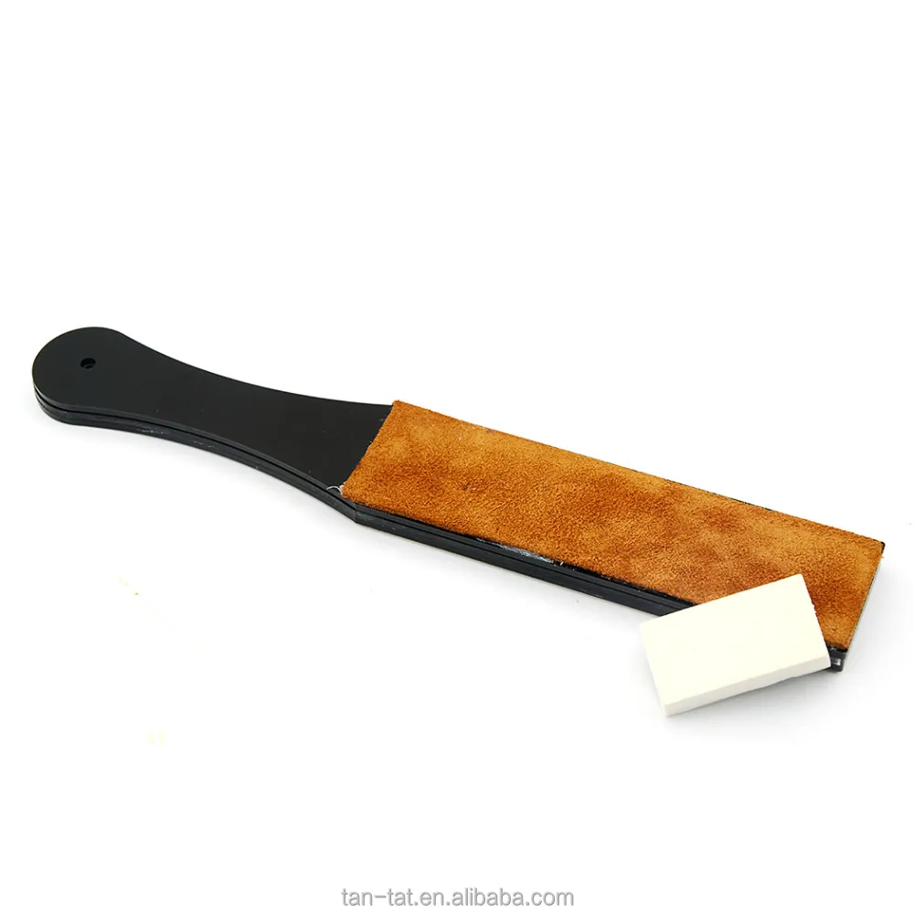 Genuine Leather Wood Razer Strop Barber Dual Sided Leather Strop