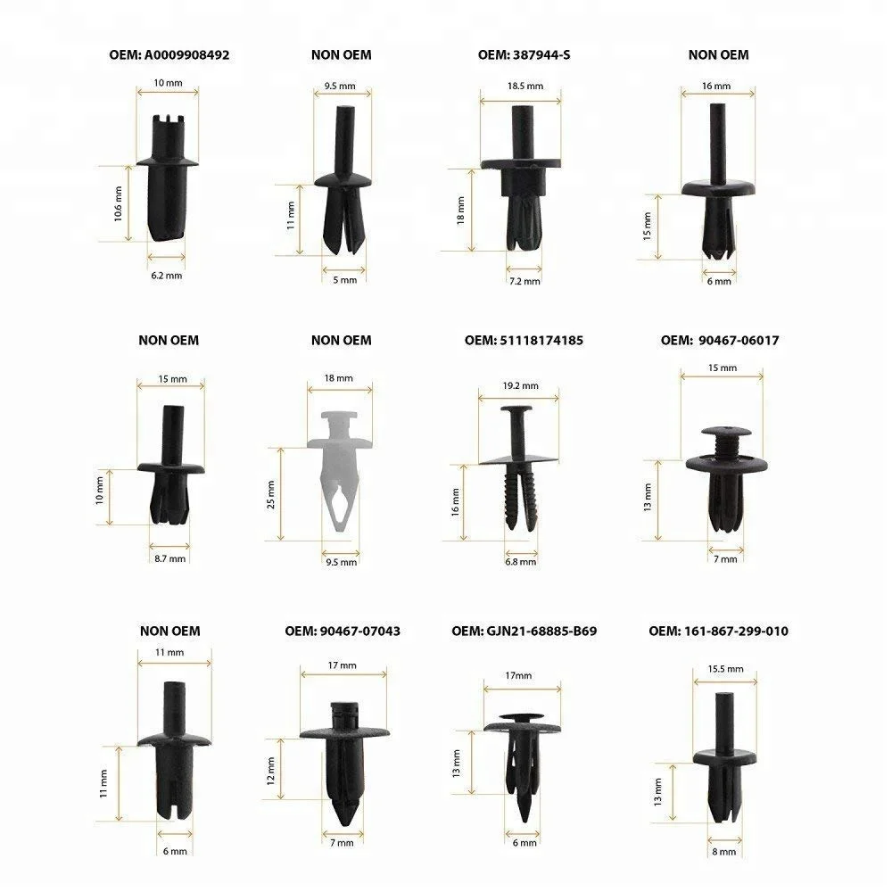 
350Pcs Assortment Push Pin Rivet Clips Most Popular Sizes Car Clips & Fasteners for Many Brand Vehicles 