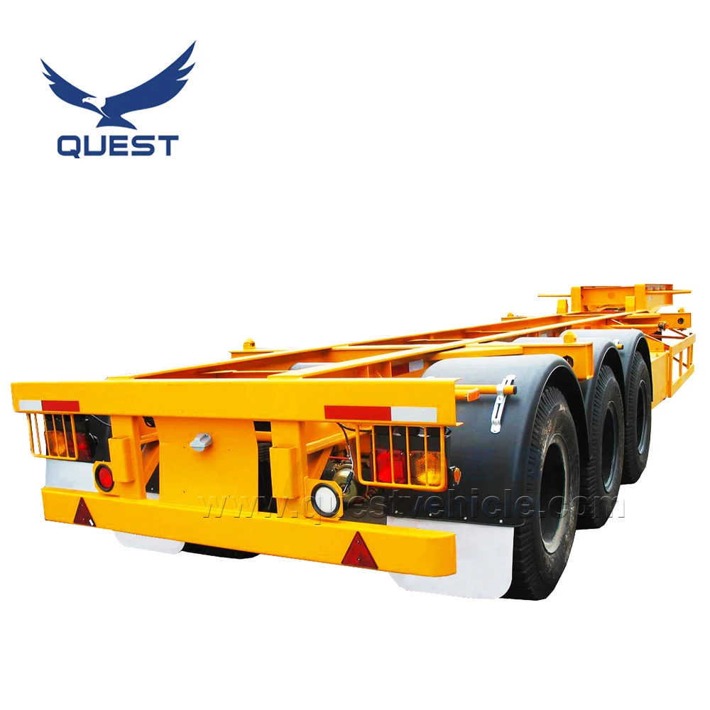 Super Sale Tri-axle 40ft Chassis Trailer Container Skeleton Semi Trailer For Philippines