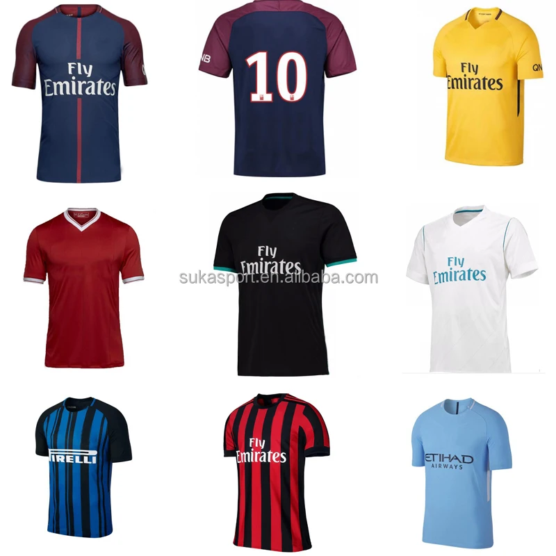 New 2017/18 Thai Quality football shirt club soccer jersey Customized blank soccer jerseys