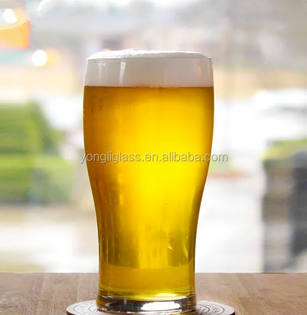 500 ML Wholesale factory Mouth Blown High Quality Clear Beer Glass With Decal Hot Sale Beer Glass