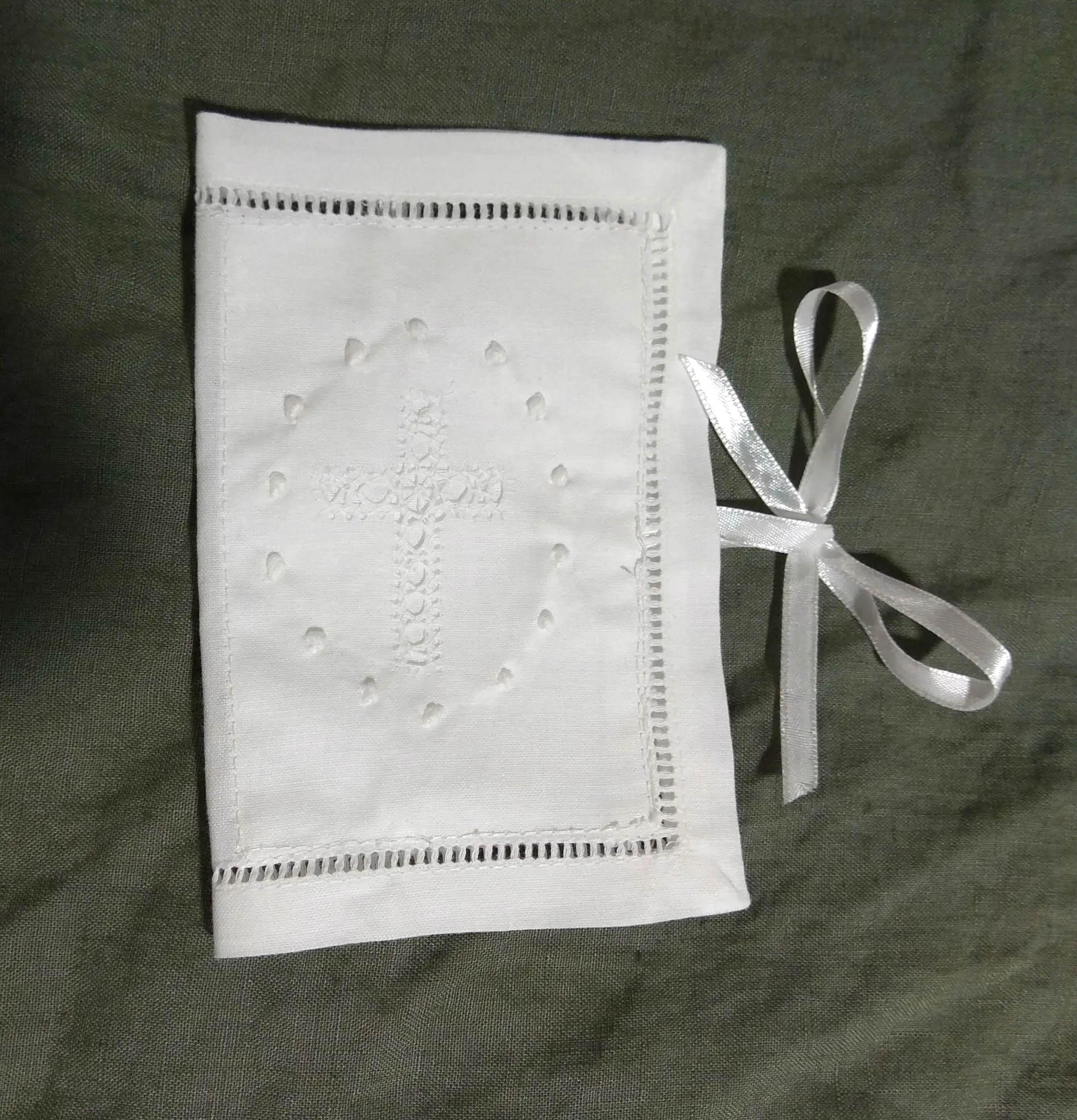 100% pure linen hand hemstitch book cover book cloth for bible