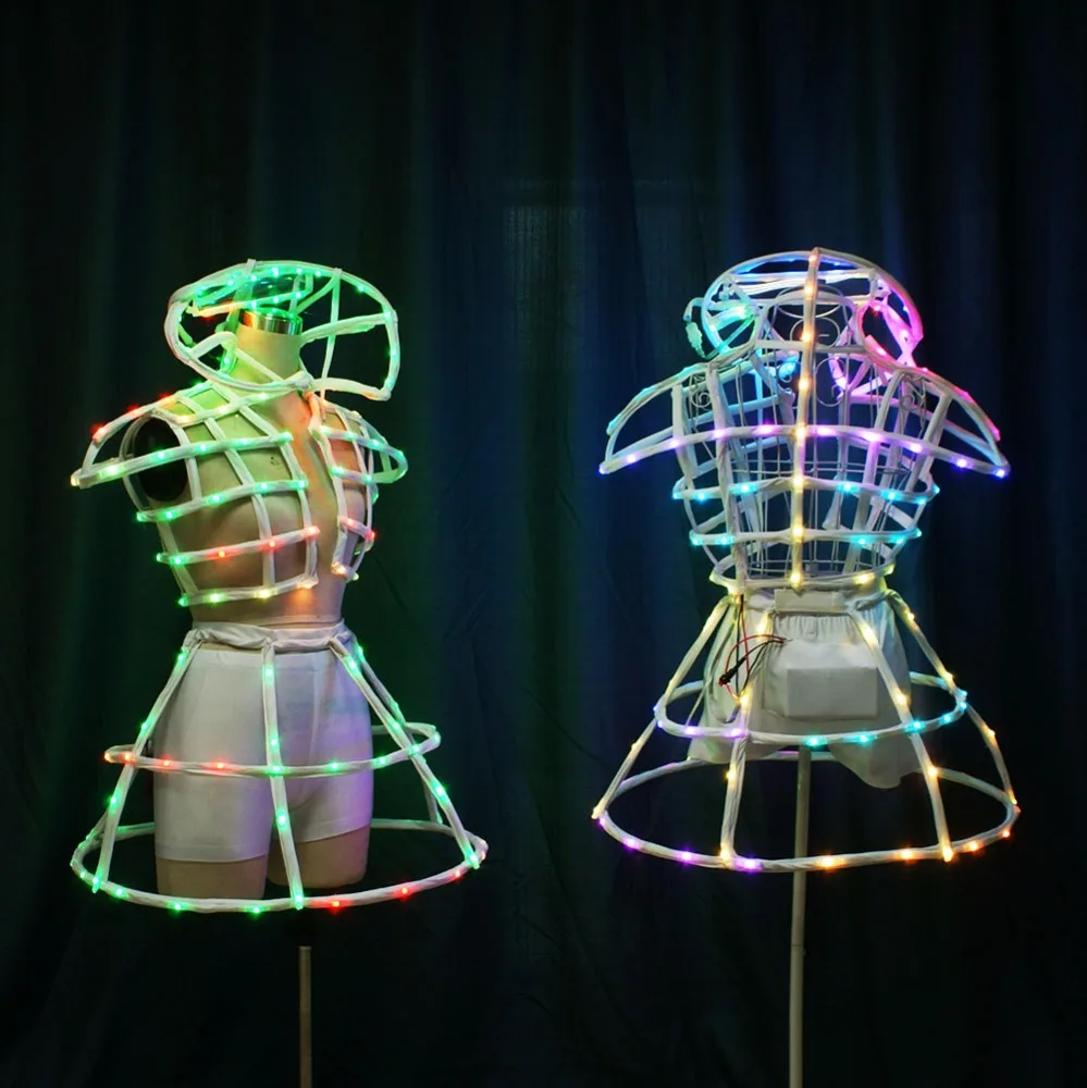  Smart 3D LED light up cage corset