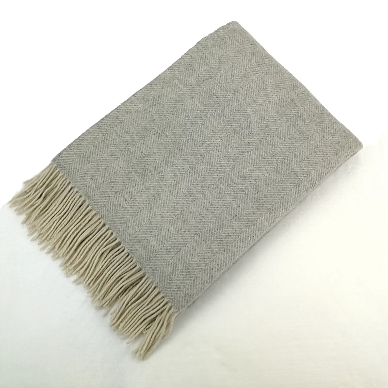 Одеяло из 100% мериносовой шерсти с узором в елочку большого размера оптовая продажа одеял