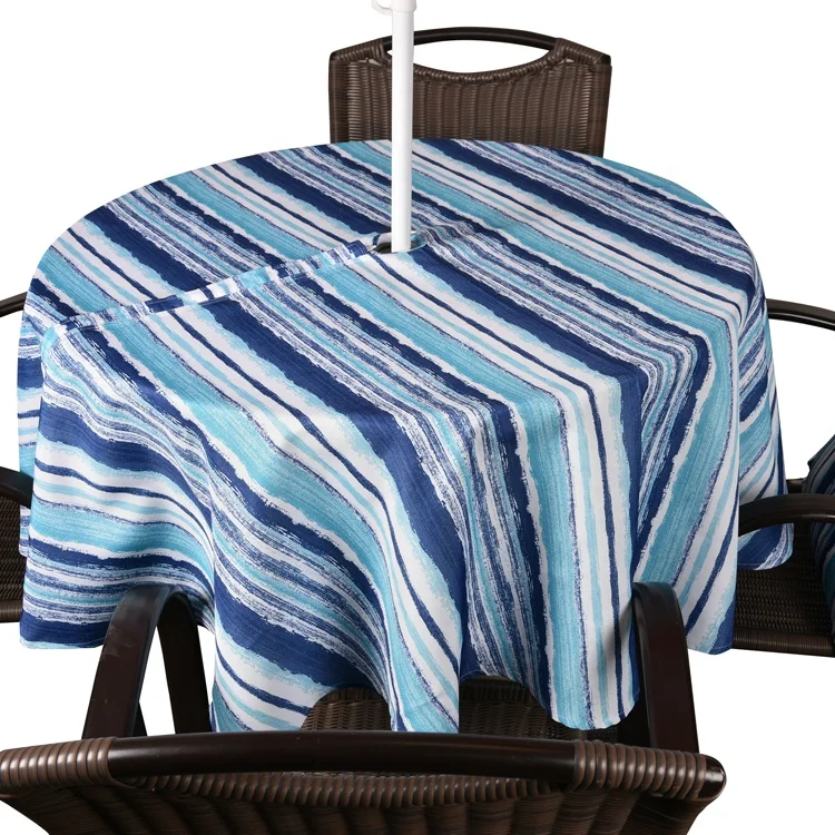 Polyester round custom print rectangle umbrella table cloth outside outdoor patio table clothes