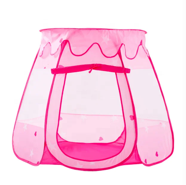 Foldable Pink Play Tent Toys for Toddlers Indoor & Outdoor Use Comfortable Shelters Play Ball Pit  Castle Tent with single layer