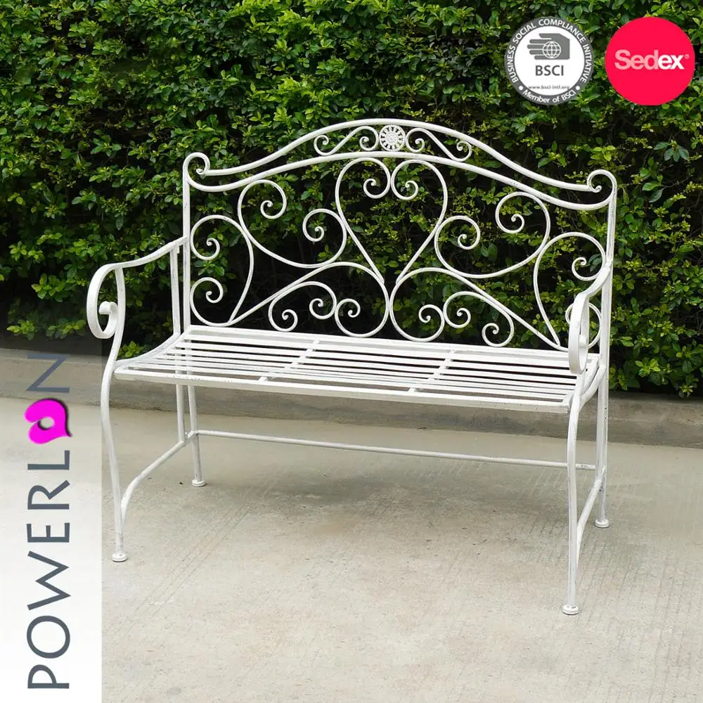 
Top Sale wedding bench Heart Shaped 2 Seat Garden Wrought Iron Weight Bench Patio Benches 