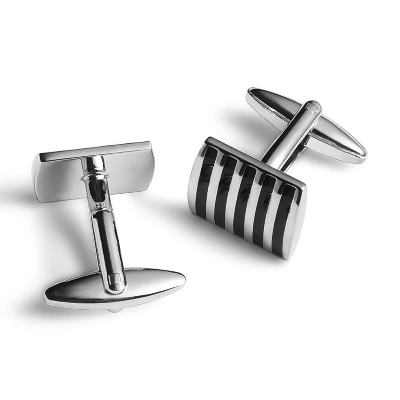 Высококачественные классические металлические запонки, мужские свадебные запонки на заказ, жесткие эмалированные запонки